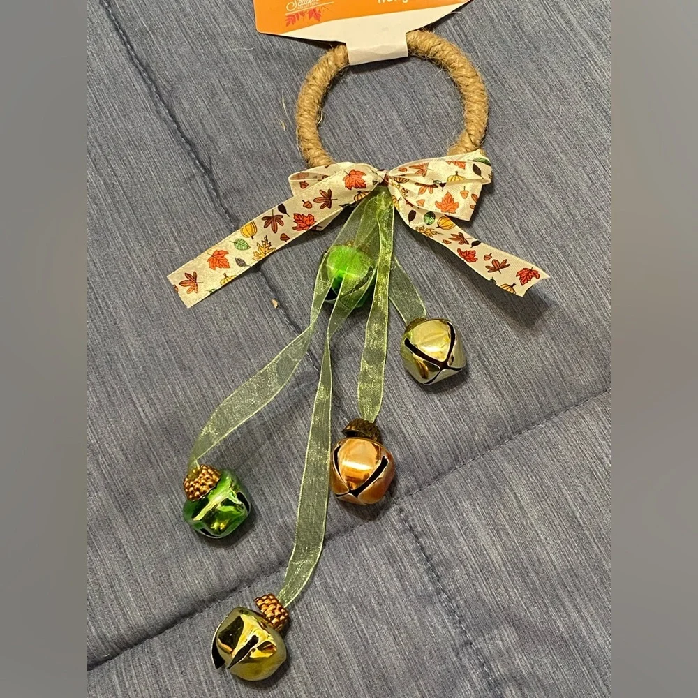 Festive Fall Door Hanger with Bells NWT